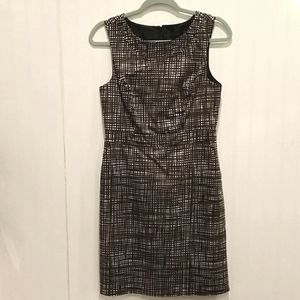 The Limited sz 6 Brown & White Sheath Dress